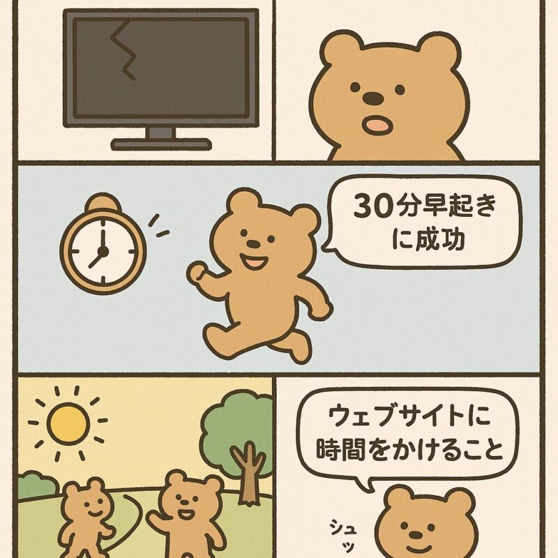 TVの故障からブログ書きがスタート (AI画像)