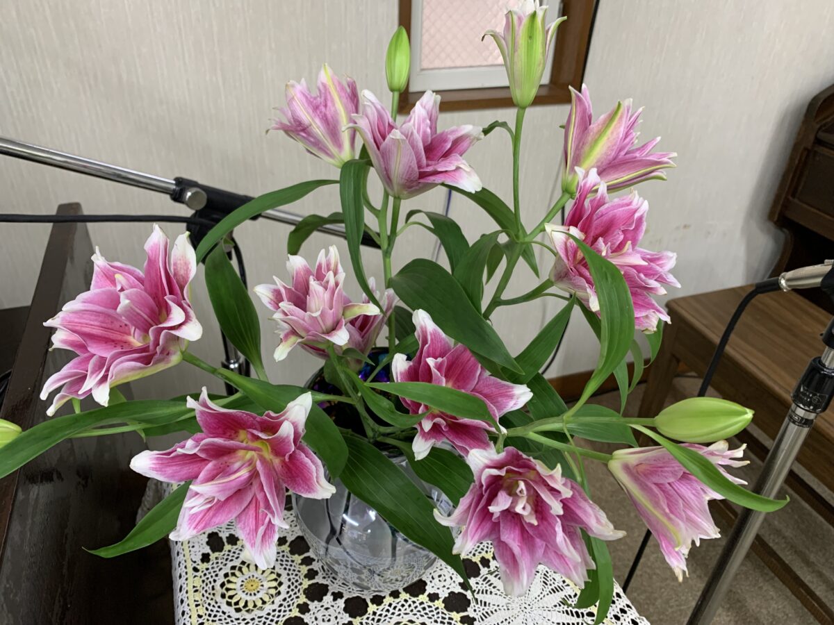 教会に生けられた聖なる百合の花