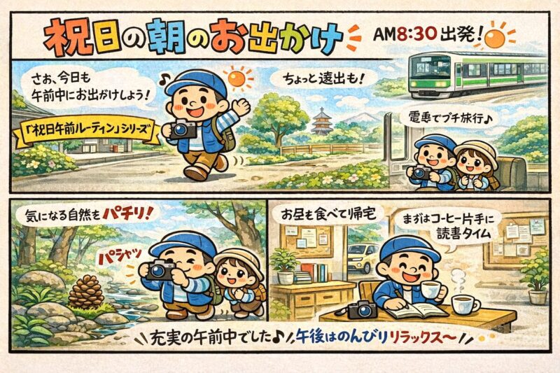 祝日の朝のお出かけ