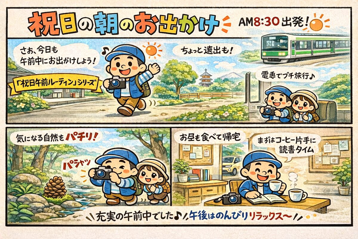 祝日の朝のお出かけ